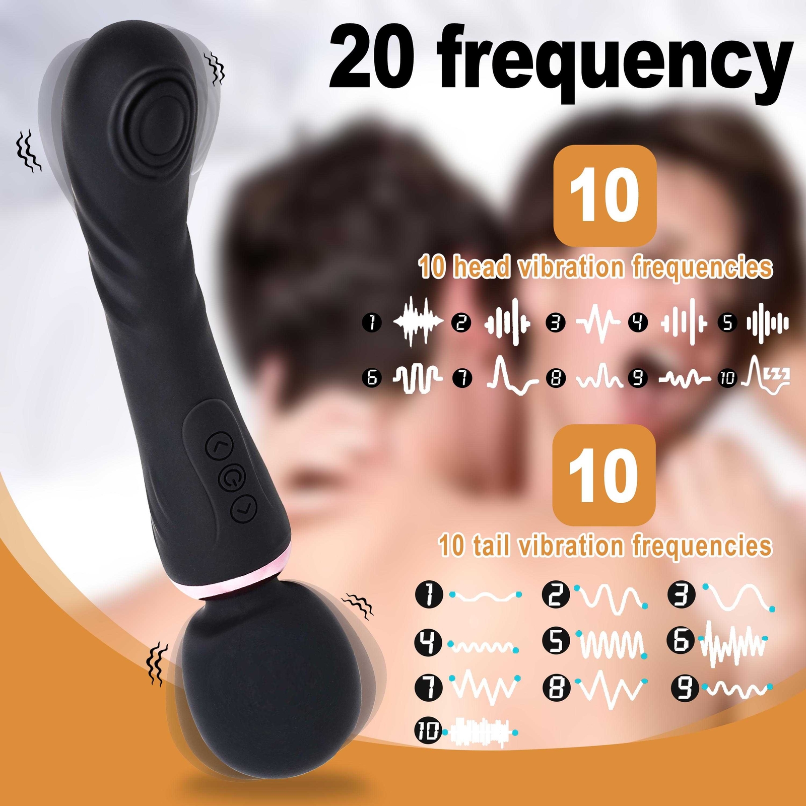 Dual Vibrator Dildo G-Spot Massage Wand Real Clit Stimulator Sex Toys for Women