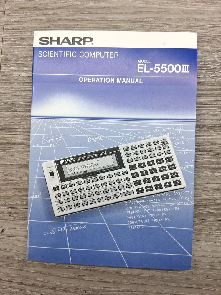 Sharp EL-5500III With Textbook Scientific Computer / Matrix Function ( Read ) !!