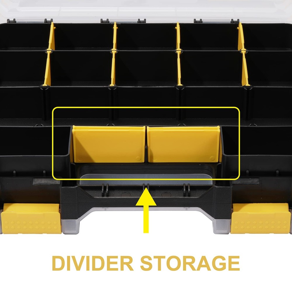 Double Side Tools Organizer, Customizable Removable Plastic Dividers, Hardwar...