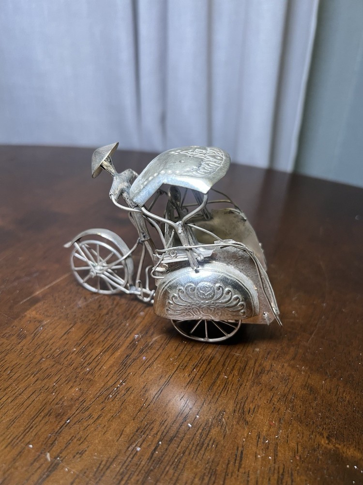Sterling Silver Rickshaw with Driver