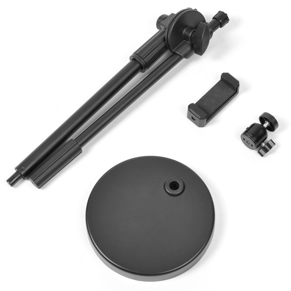 Overhead Phone Stand for Recording - Desktop Adjustable Black