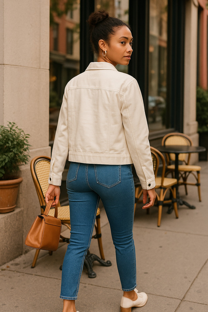 Women's Classic Oversized Soft Denim Jacket- Long Sleeve