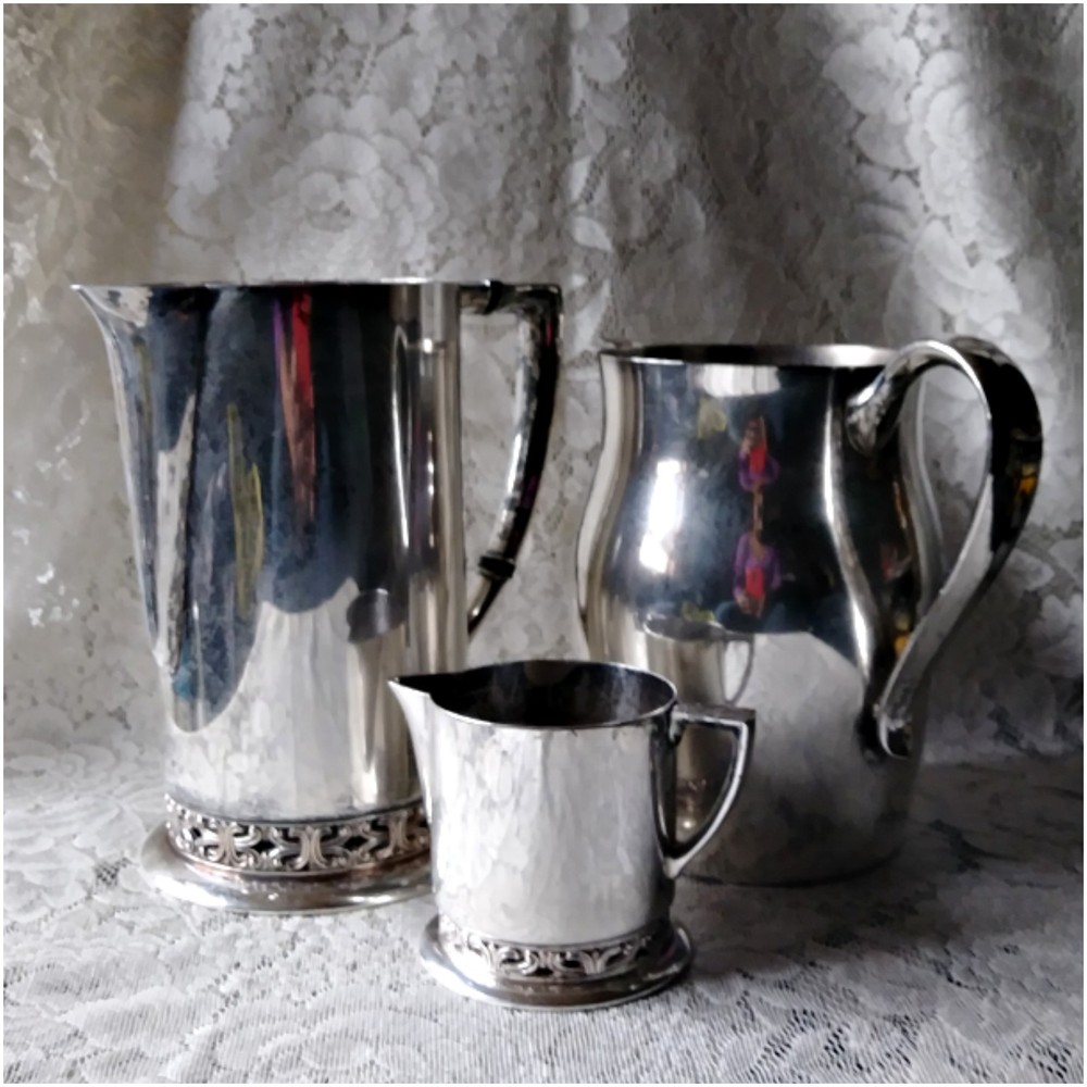 Vintage Silver Plate Teapots Bundle For Upcycling