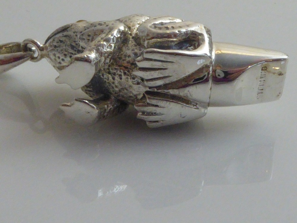 SOLID SILVER NOVELTY FROG WHISTLE