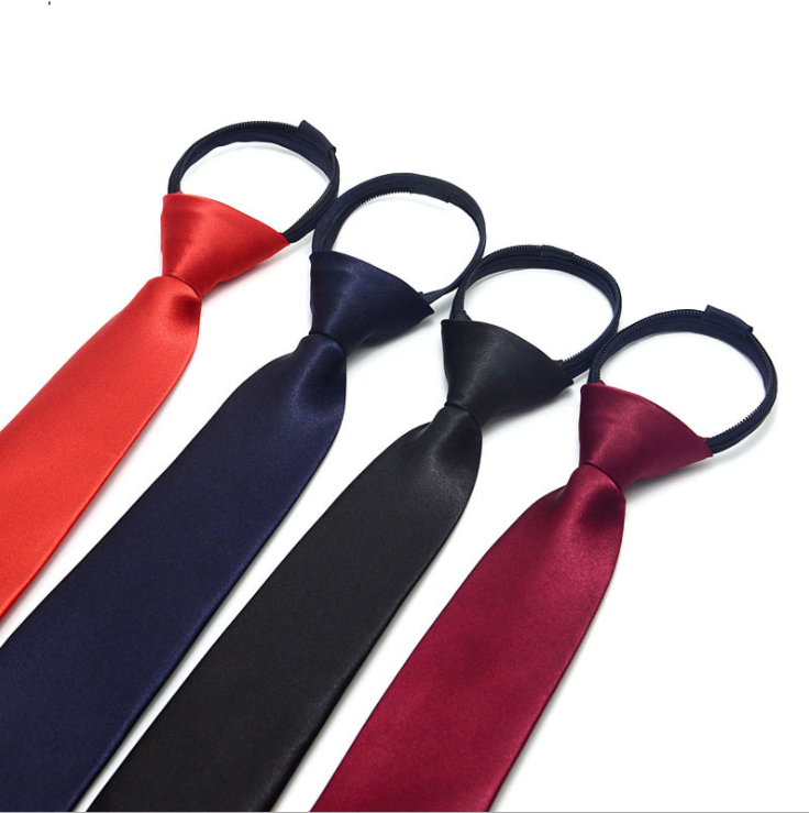 Girls/Boys 15" Fashion Skinny Slim Pre-tied Necktie With Zipper for 8-16Y Kids