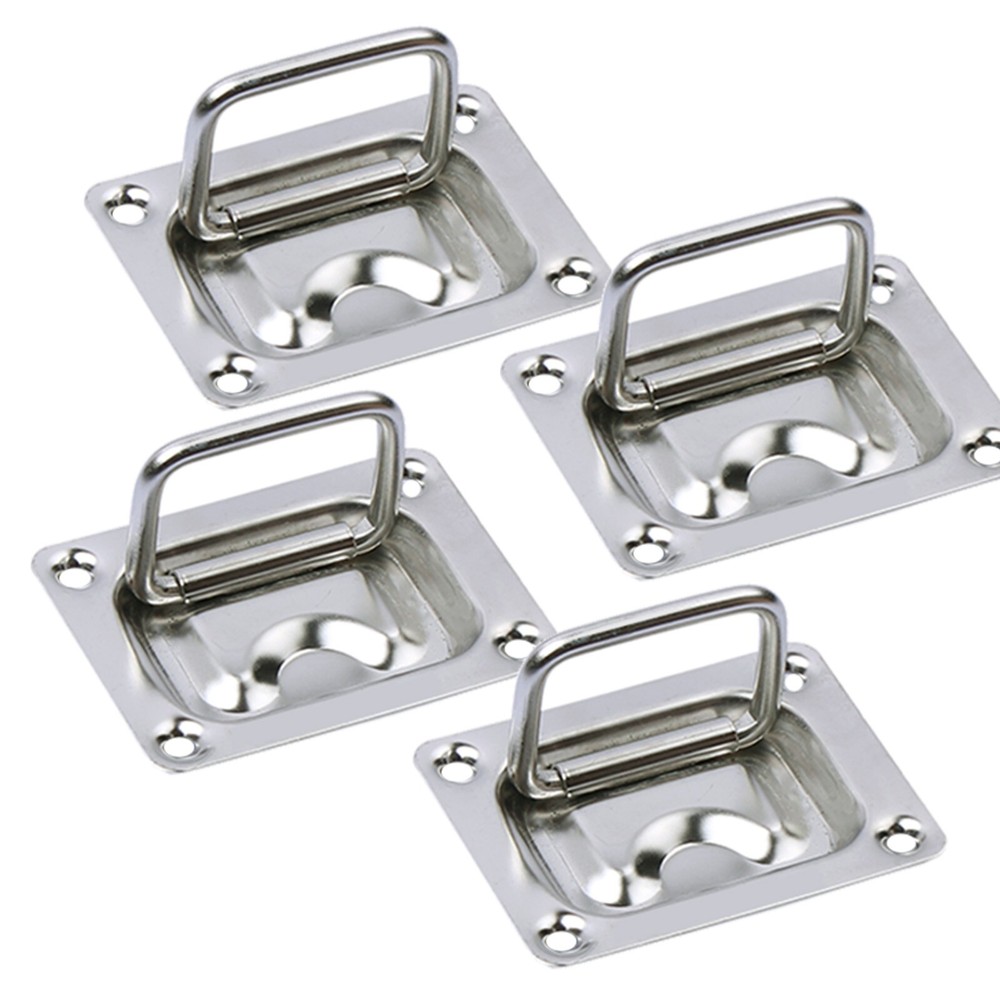 4X Boat Ring Hatch Latch Deck Hatch Handle Flush Mount Lifting Ring Pull Handle