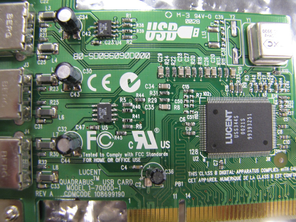 VINTAGE QUADRABUS 1-70000-1 USB Card w/ Driver Disk 3.5" Lucent Comcode -MR17