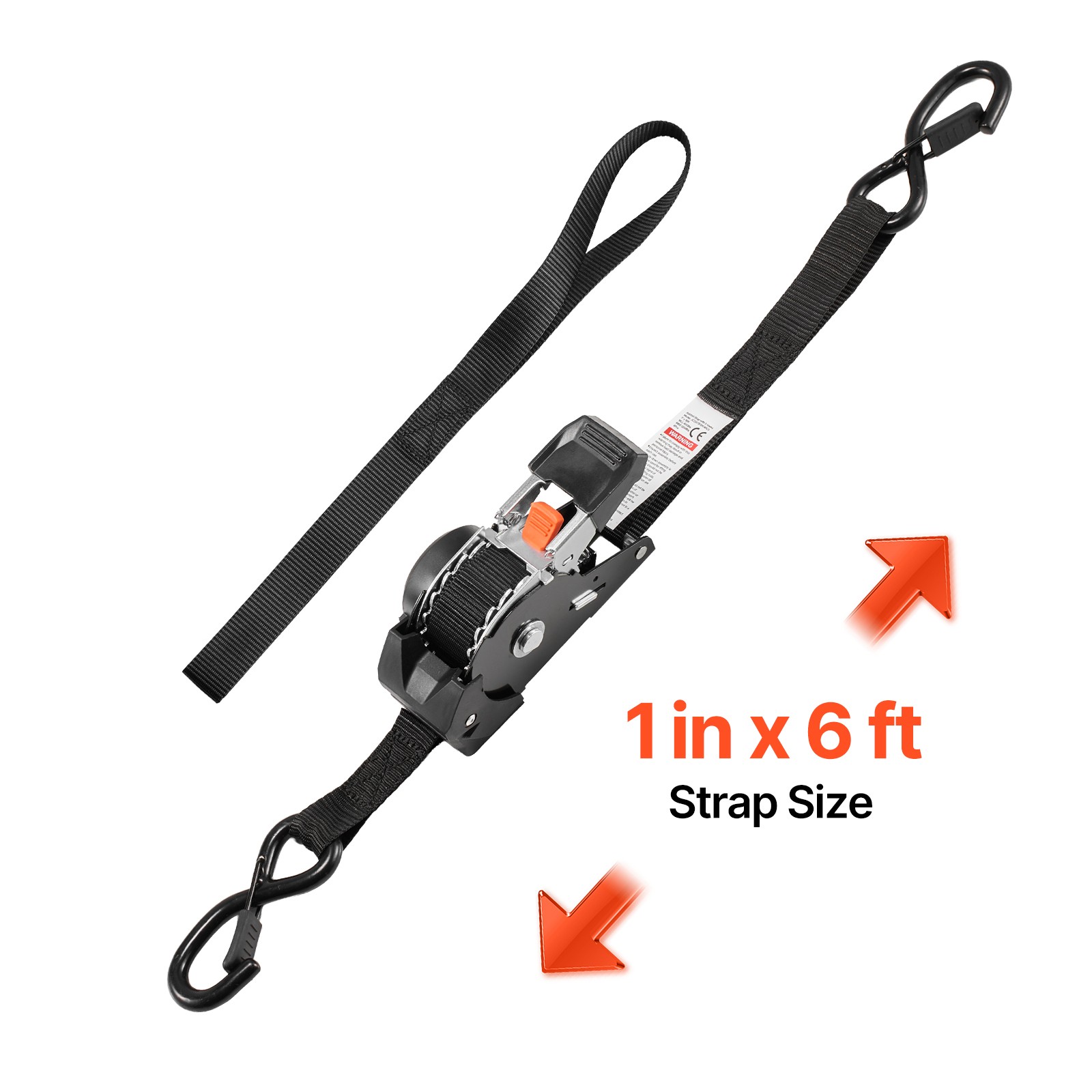 Uimoso 4 Pack Retractable Ratchet Straps 1" x 6' Tie Down Straps 1200 lbs