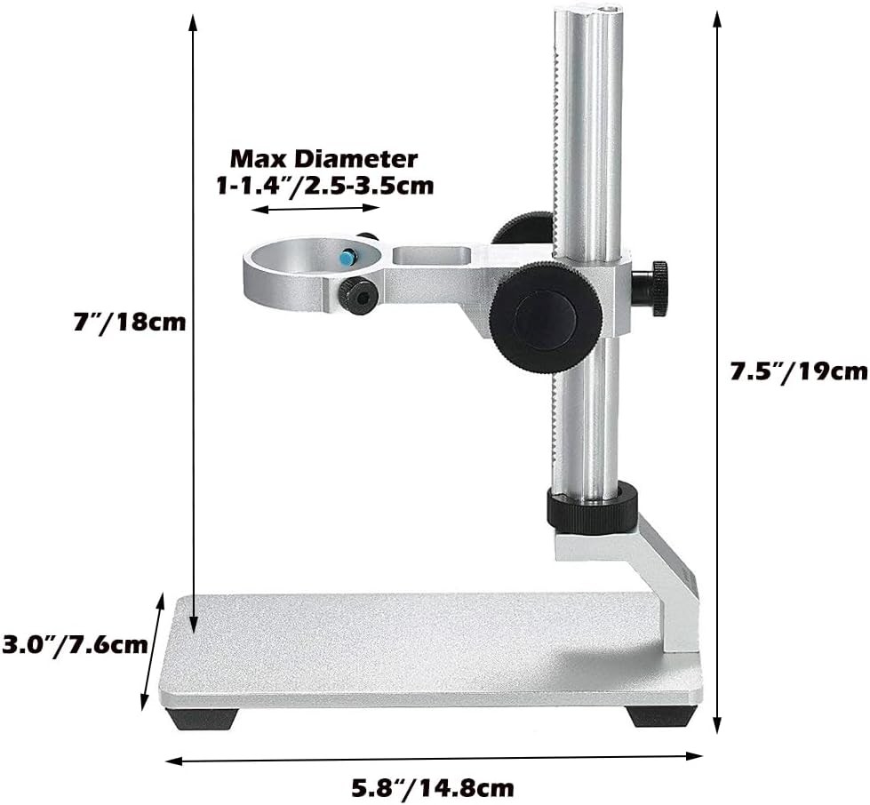 Ninyoon Universal Microscope Stand Pro, Stable Professional Aluminum Silver