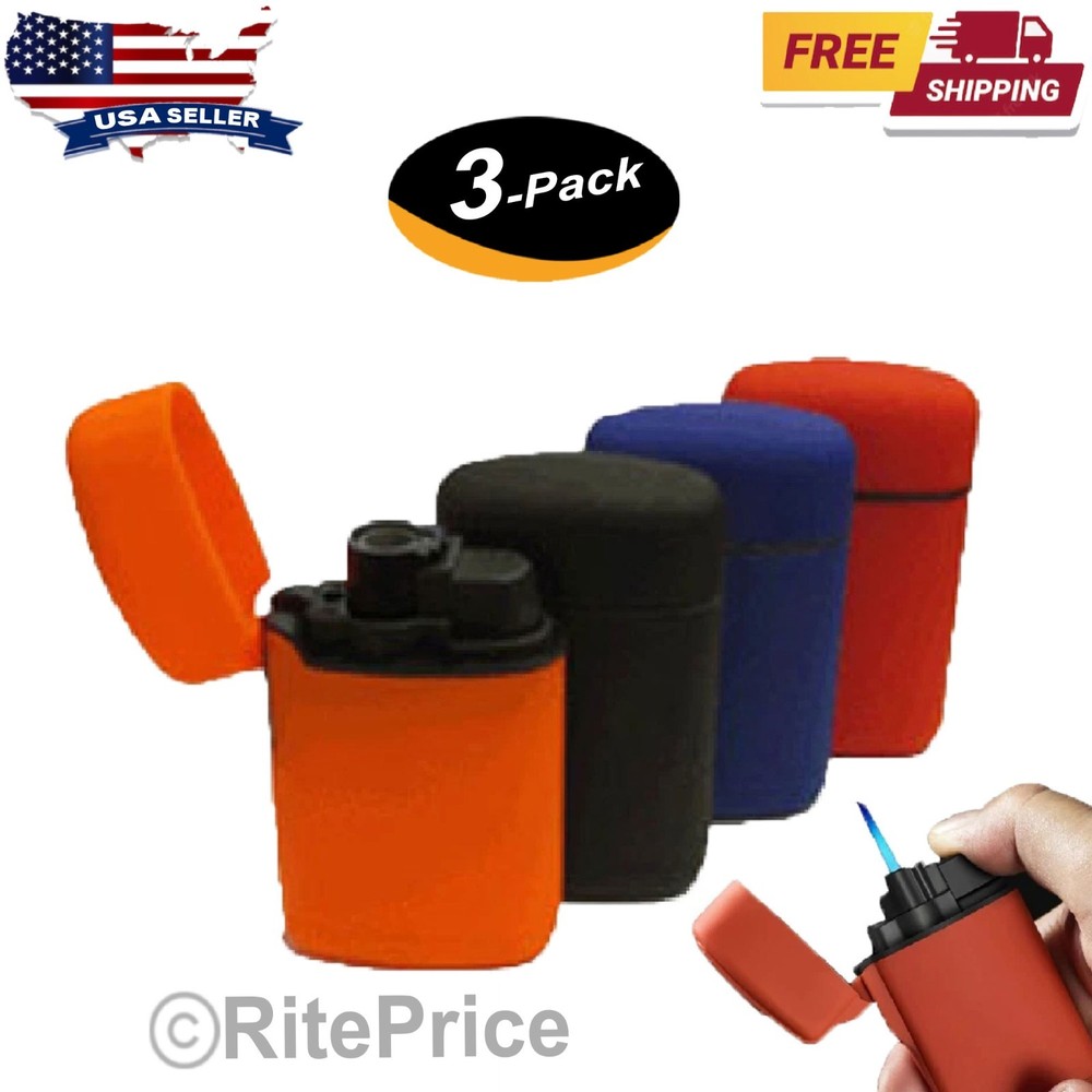 Eagle Classic Refillable Square Single Flame Torch Cigar Lighters PT113 (3 Pack)
