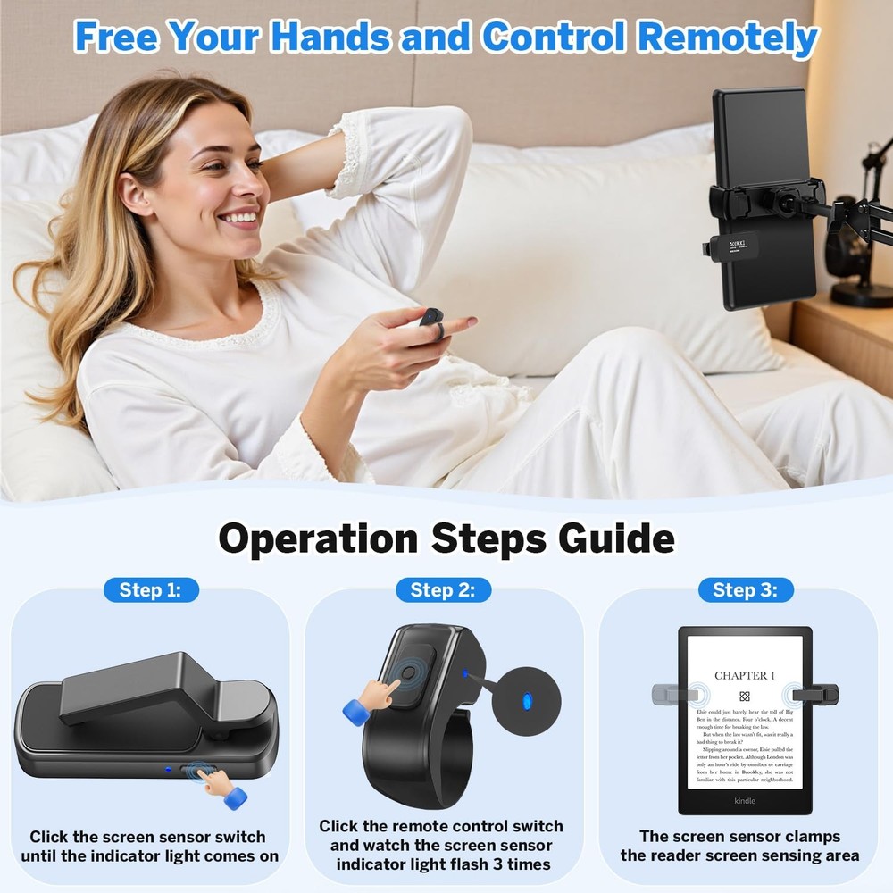 Page Turner Ring for Kindle,Remote Control for iPhone iPad Android Tablets E-...