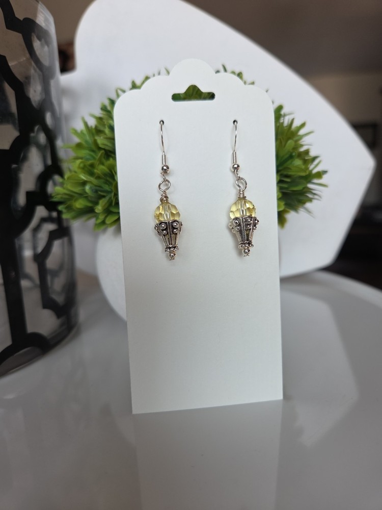 Swarovski crystal, silver dangle earrings