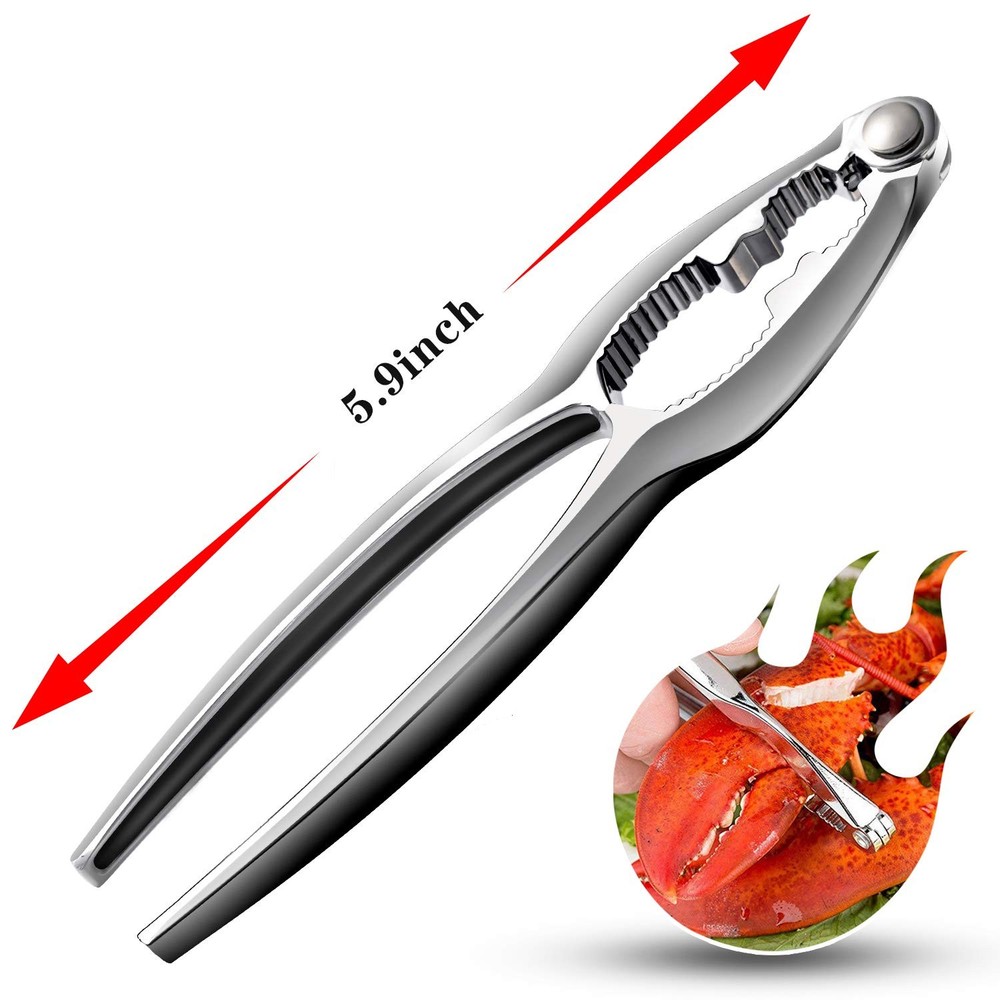 Crab Leg Crackers and Tools - Shellfish Claw Net Cracker 4, Silver