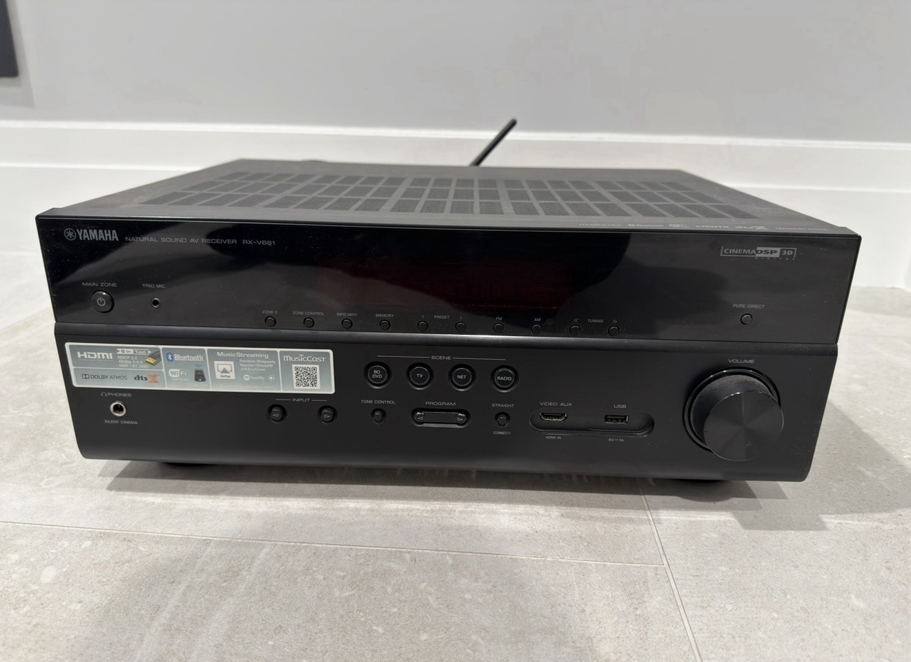 Yamaha RX-V681 AV Receiver 7.2-CHANNEL 4K Ultra HD Bluetooth Dolby Atmos DTS:X
