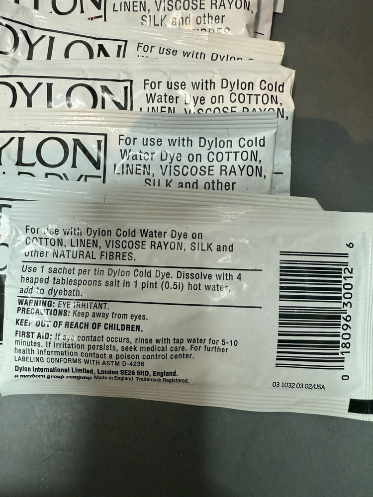 (21) Dylon Cold Water Fabric Dye Multi-Colors + (36) Dylon FIX Cold Dye Packets