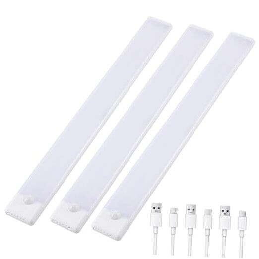 Wireless Under Cabinet Lighting 3 Pack, Magnetic Motion Sensor Light 16 Inch