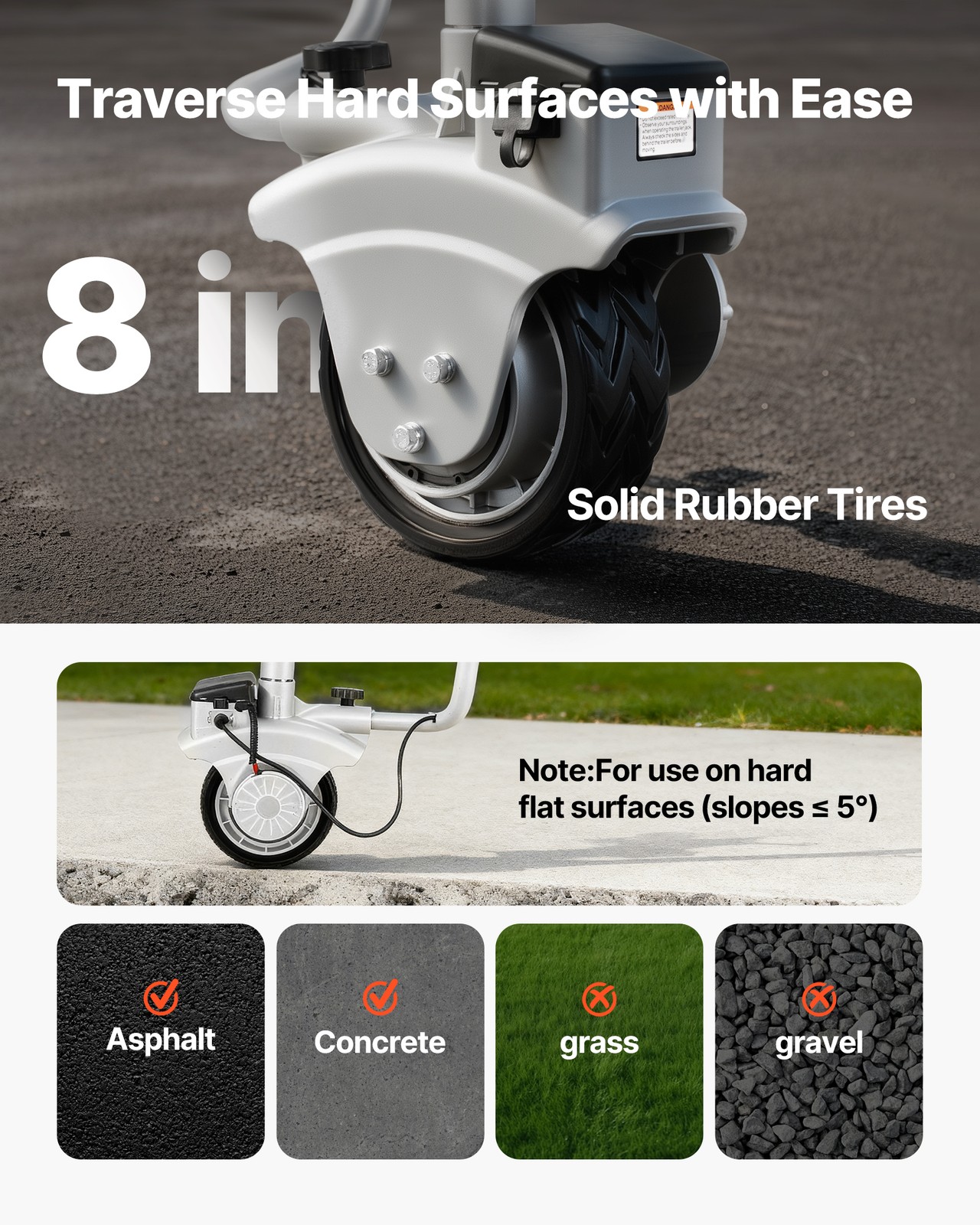 VEVOR Motorized Jockey Wheel 5500 lbs Adjustable Electric Trailer Dolly 380W