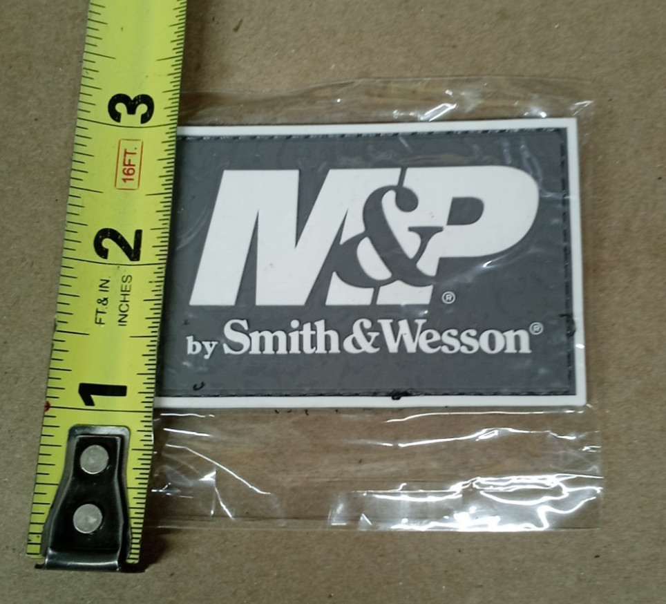 M&P by Smith & Wesson White on Grey Patch (O74-21)