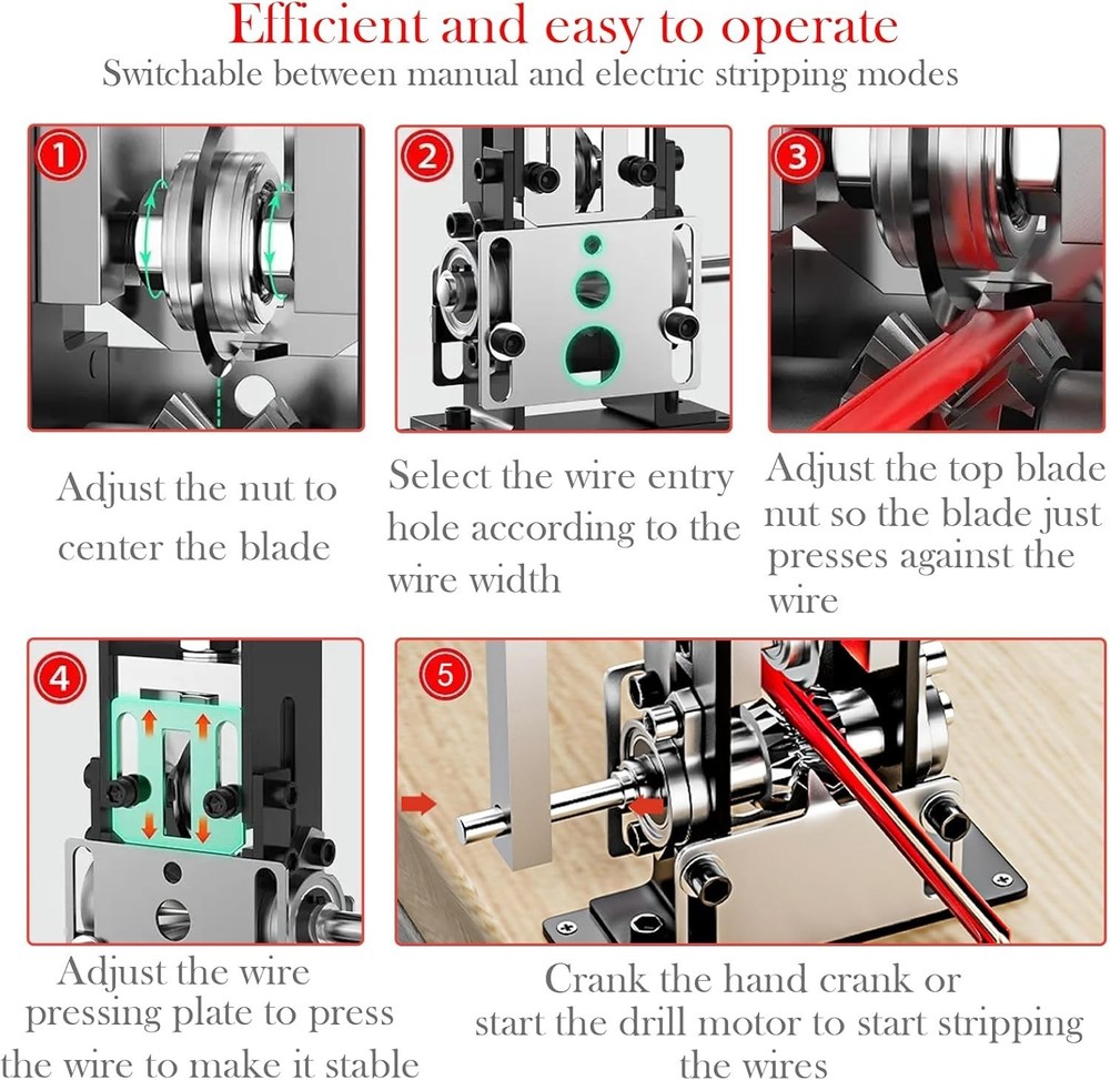 Manual Wire Cable Stripper Machine, Copper Wire Stripping Machine 0.06-1 Inches