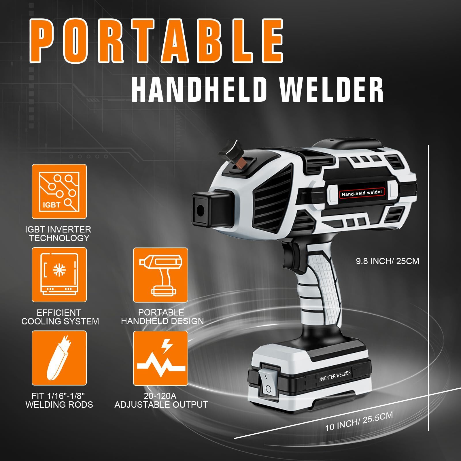 TRQWH 120A Portable Handheld ARC Welder Kit, 110V Stick Welding Machine