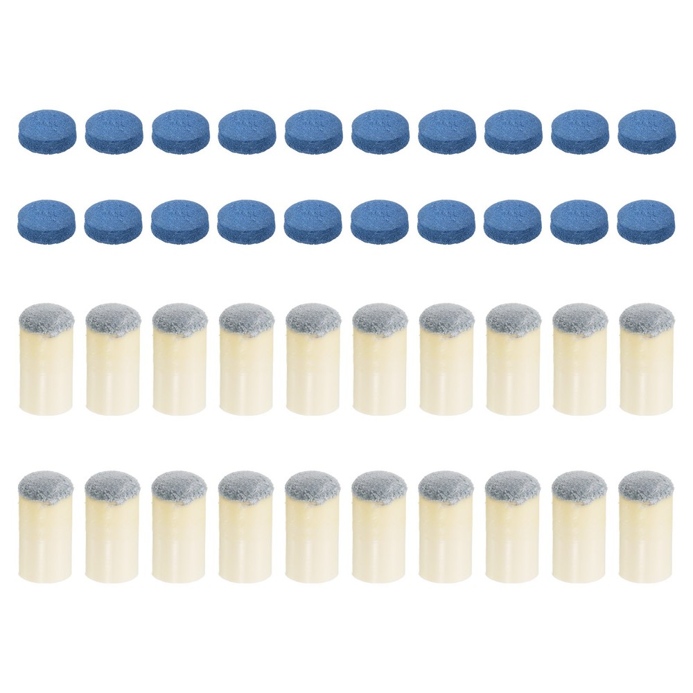 13mm Billiard Stick Tips Set, 20 Pair, Blue Grey