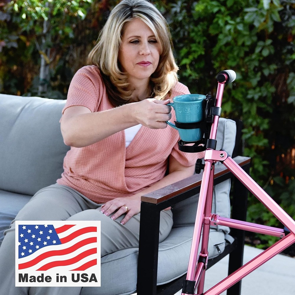 Adjustable Mobility Cup Holder for Wheelchairs - Easy Install & Foldable Design