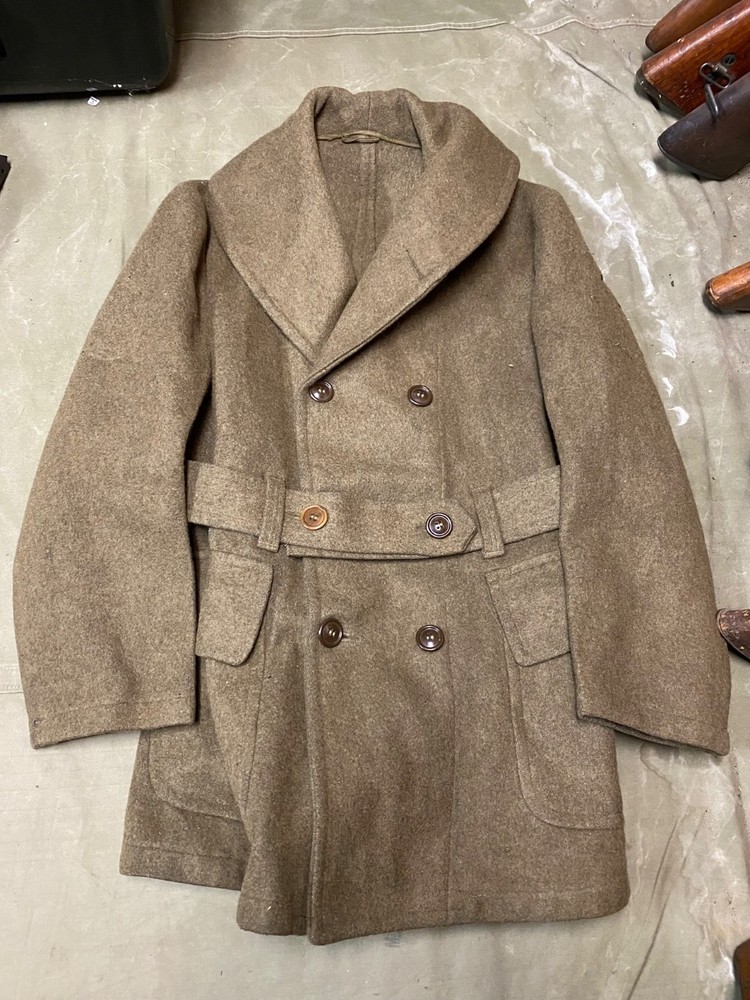 ORIGINAL WWII US ARMY WINTER M1938 "CUT DOWN" OVERCOAT JEEP JACKET- LARGE 44R