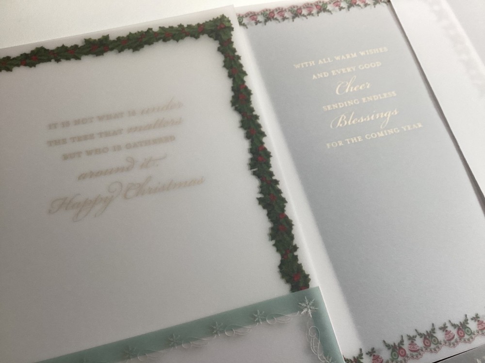 Anna Griffin Vellum Christmas Card Inserts 15pc