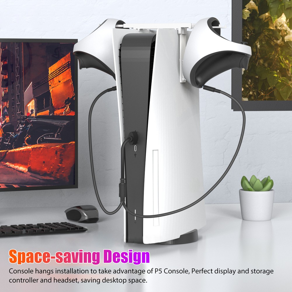 Controller Charger & Storage Bracket for PS VR2 Accessories Gaming Headset Stand