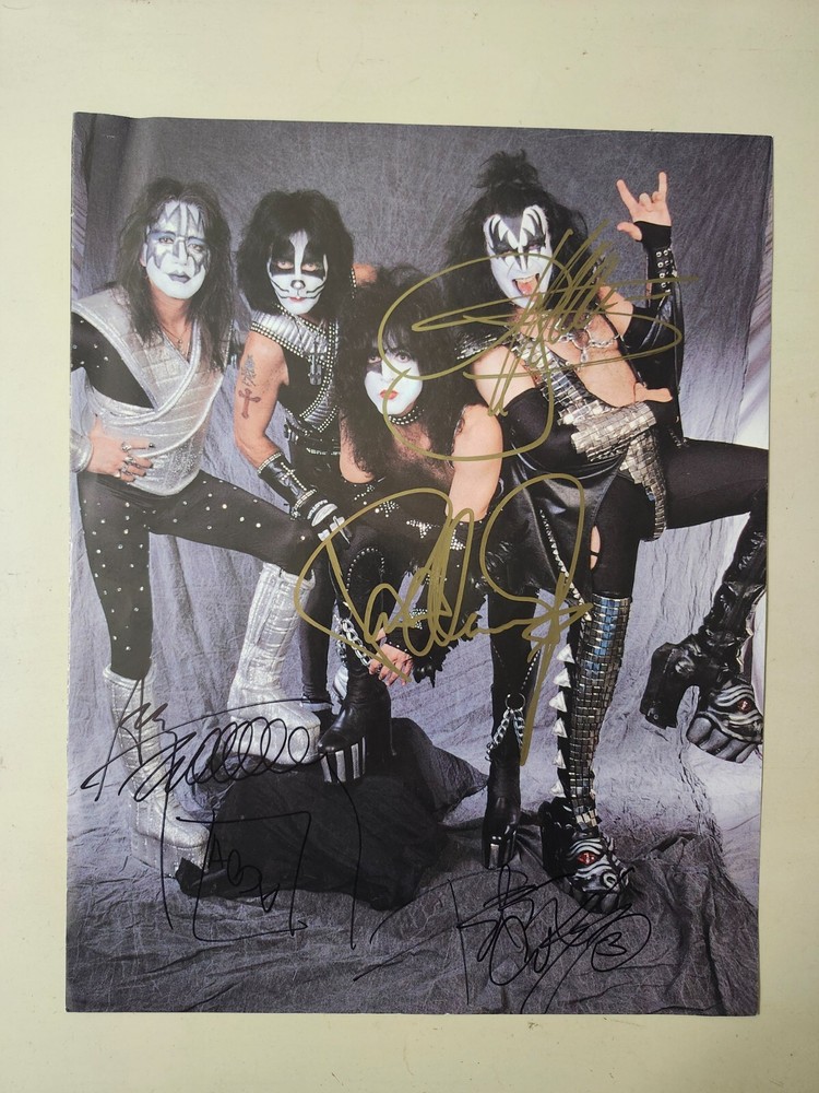 KISS RARE Signed Autographed Original Lineup Tour Book 11x14 Program Page COOL!