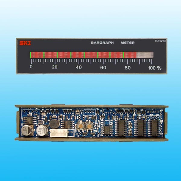 103seg LED Bargraph Panel Meter 24*96mm,0-5V Input,Red(Green),Horizontal Scale