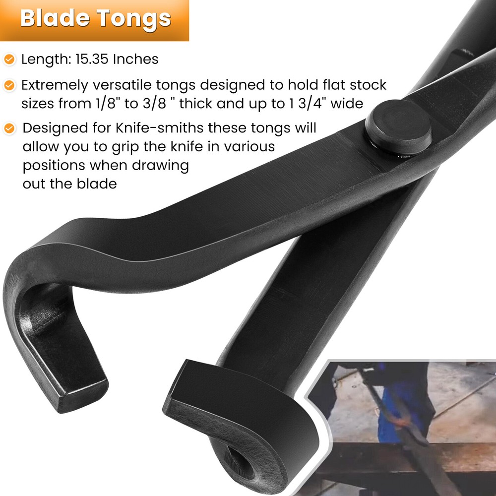 Knife Making Tong Set Blacksmith Bladesmith Anvil Vise Forge Assembled Tool 4pcs