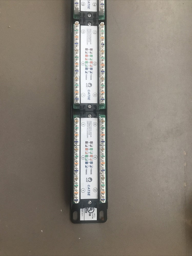 Vertical Cable Cat5e 24 Port 19" Horizontal Rackmount 1U Patch Panel, 23C