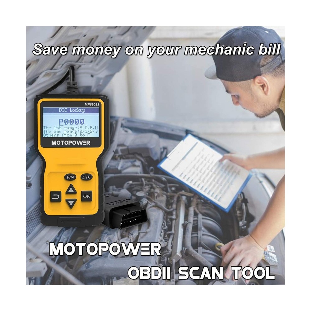 MOTOPOWER MP69033 Car OBD2 Scanner Code Reader Engine Fault Code Reader Scann...