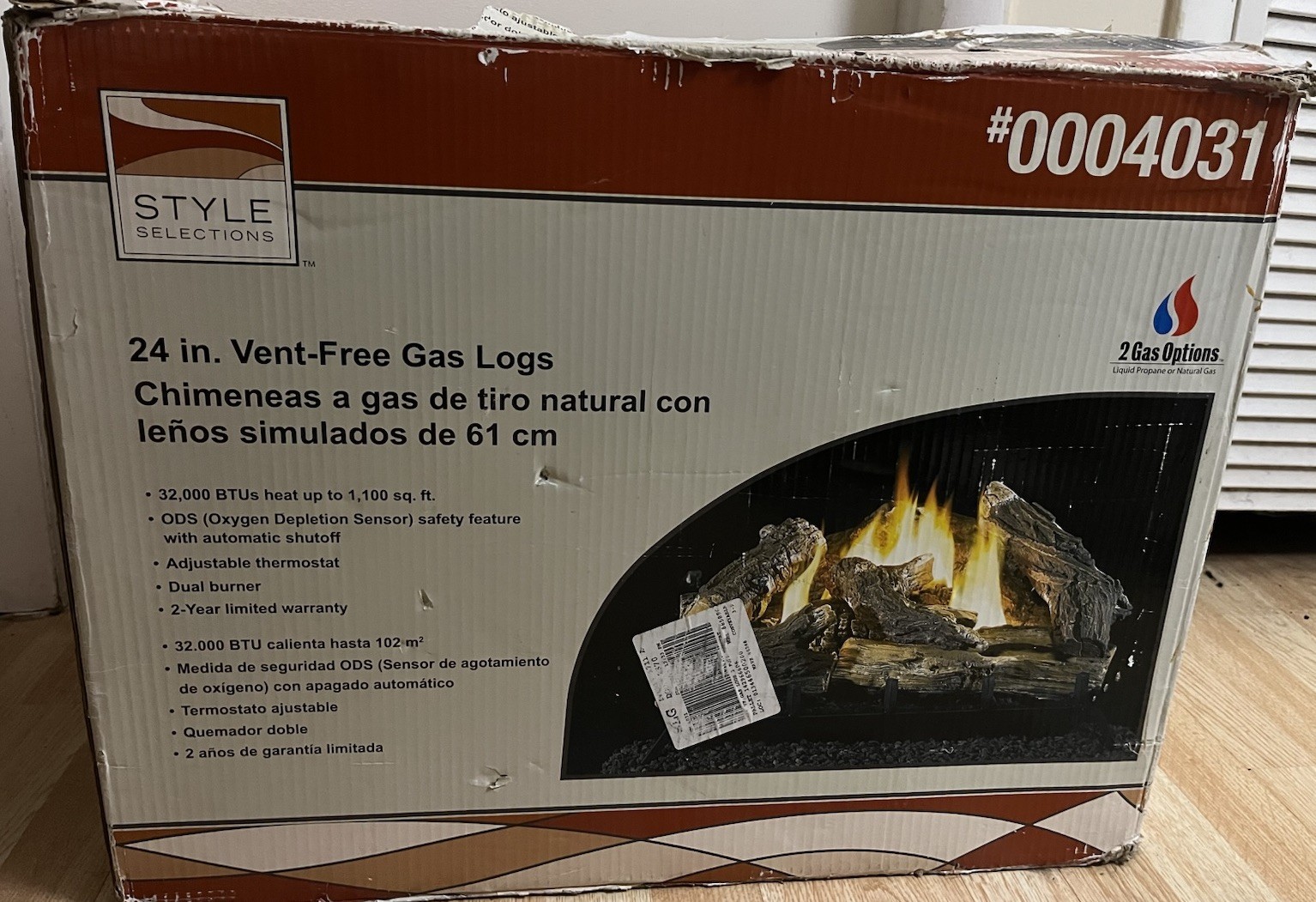 24” Vent-Free Dual Fuel Gas Fireplace Logs Open Box Style Selection