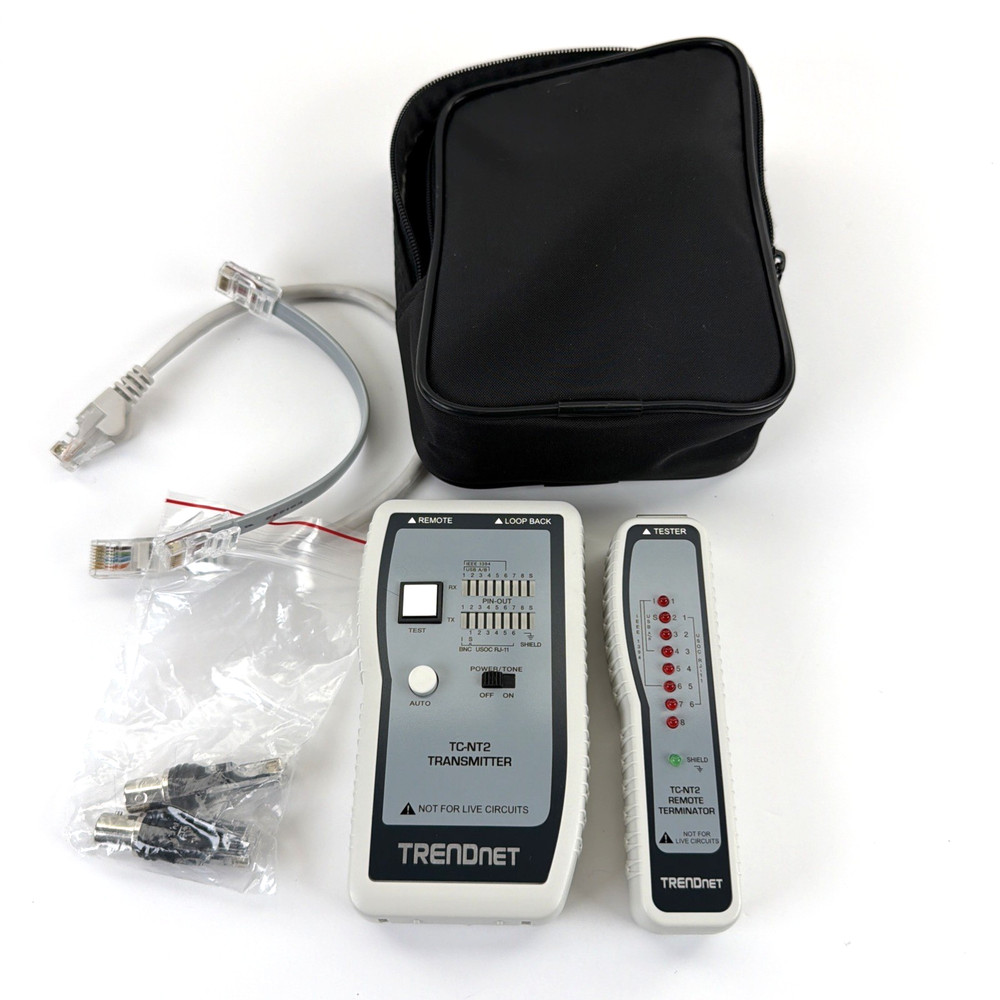 TRENDnet TC-NT2 Network Cable Tester With Soft Case & BNC Adapters