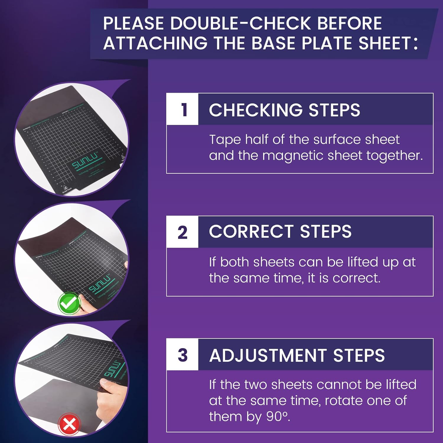 Sunlu 3D Printer Flexible Removable Magnetic Build Plate Heated Bed 235X235MM