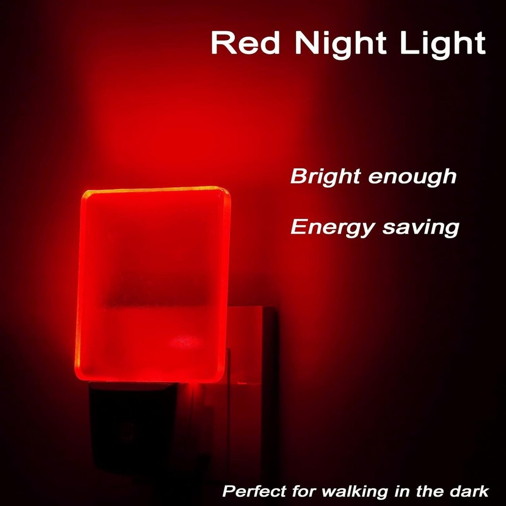 2-Pack Red LED Plug-In Lights – Dusk Sensor