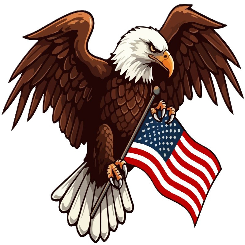 30 Custom USA Flag Eagle Personalized Address Labels