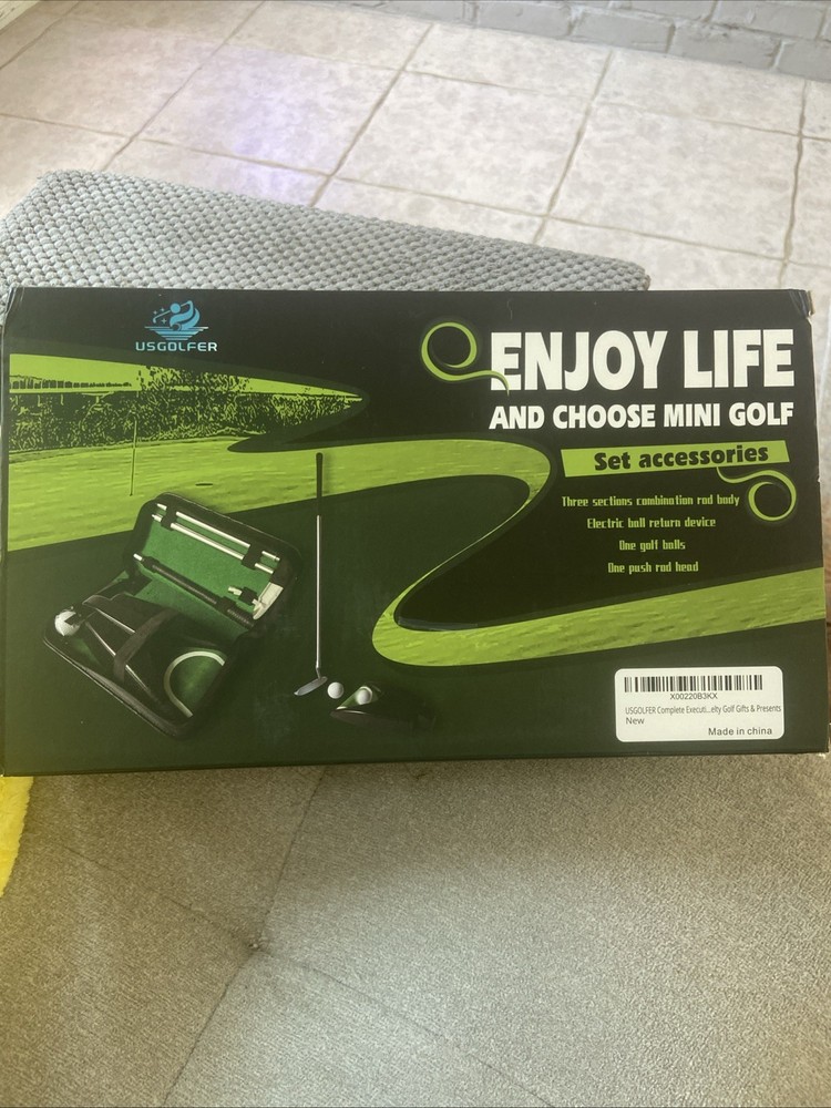 Portable Practice Putter Mini Golf Set NIB electric ball return device $71 Onlin
