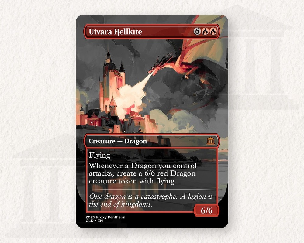 Utvara Hellkite Playtest Proxy Card with Custom Designed Art