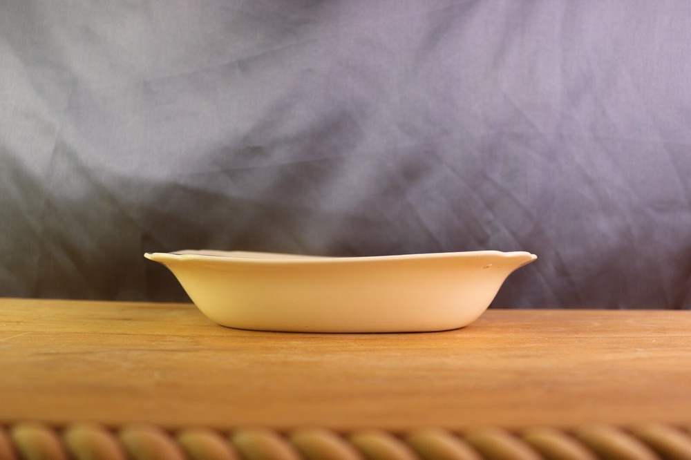 Homer Laughlin Ivory Cream Century Pattern Platinum Trim Rectangle Serving Bowl