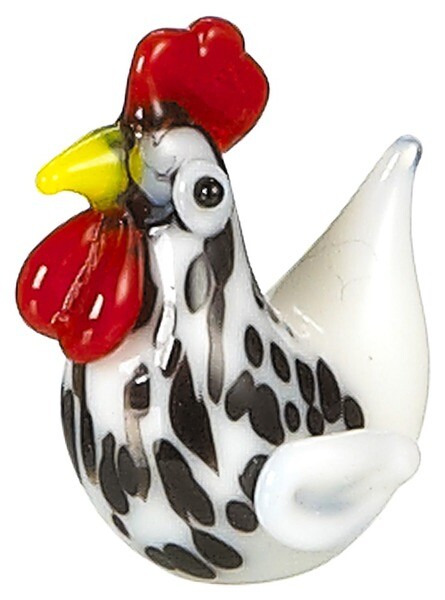 Ganz World Miniature Mini Glass HEN Chicken Rooster Collectible Figurine