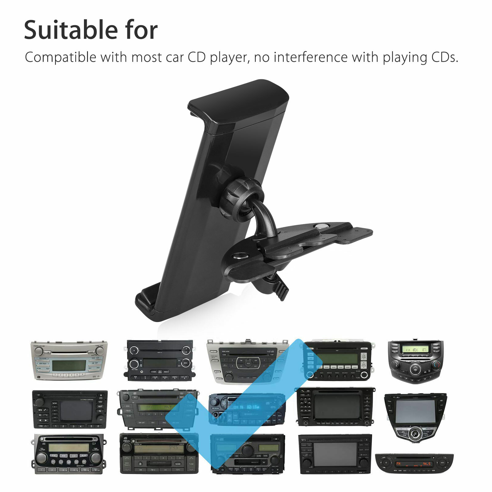 360° Car CD Slot Holder Mount Stand Universal for Galaxy Tab iPad Tablet Phone