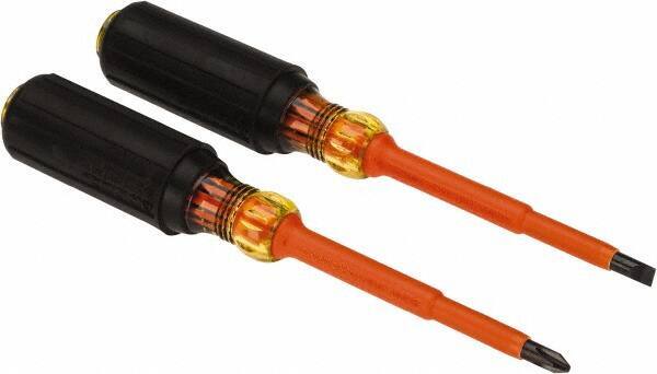 Klein Tools 2 Piece Keystone & Phillips Screwdriver Set Bit Sizes: Philips #2