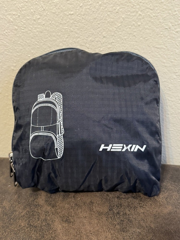 Hexin Foldable Backpack in Pouch “Field Operation 35L” Black/Silver EUC