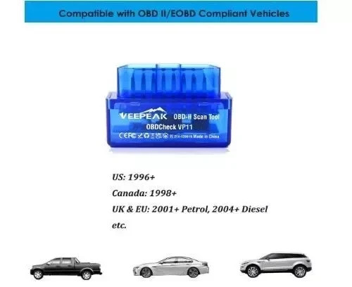 Veepeak Mini Bluetooth OBD2 Scanner OBD II Car Diagnostic Scan Tool for Android