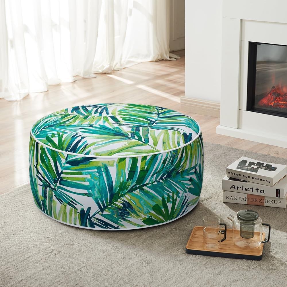 Inflatable Stool Ottoman Pouf D20 xH9, Outdoor Round Footrest Footstool with ...