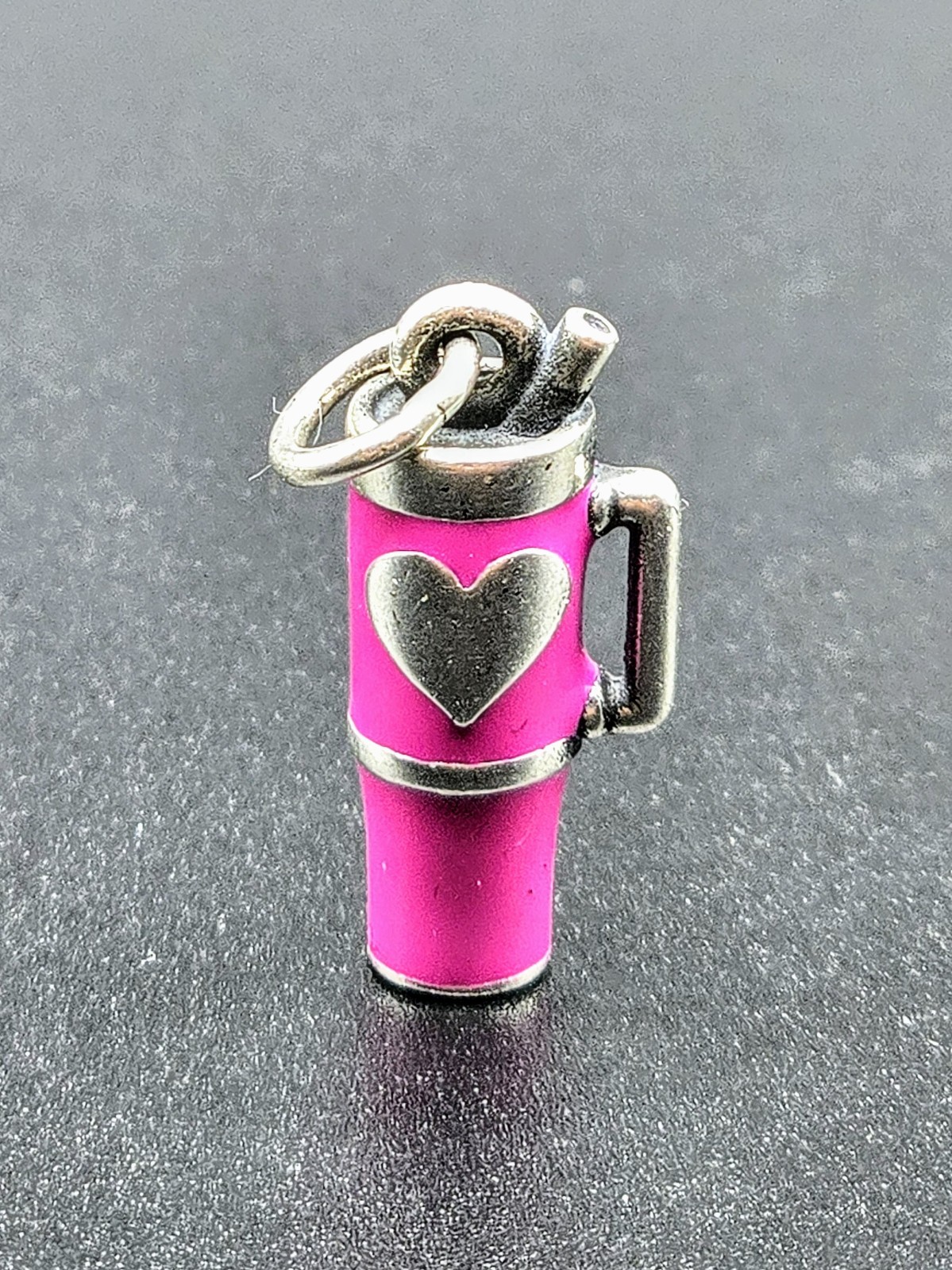 James Avery New Sterling Silver Hot Pink Enamel Love My Cup Charm