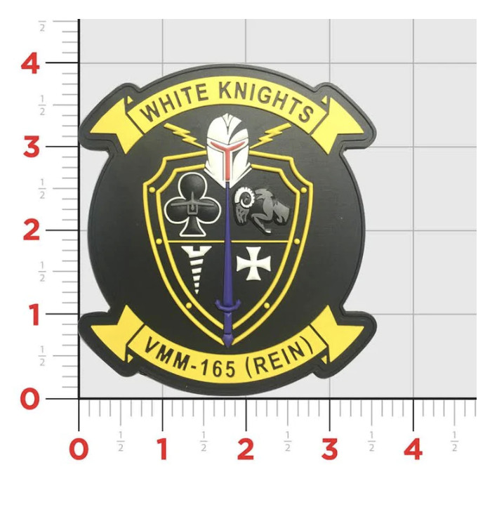MARINE CORPS VMM-165 WHITE KNIGHTS HOOK & LOOP PVC PATCH